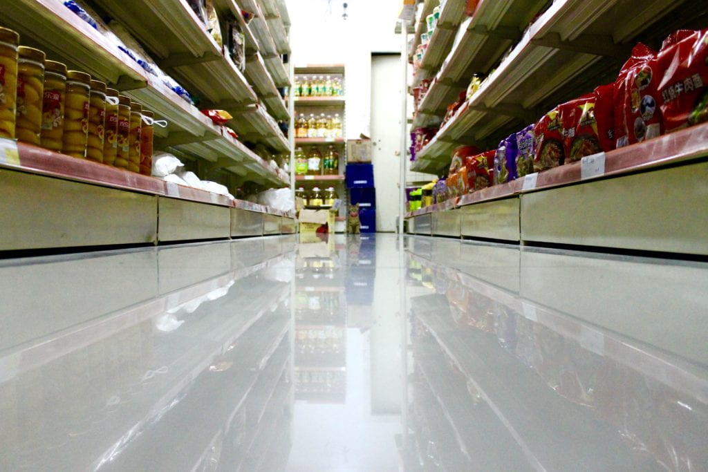 Cat in supermarket