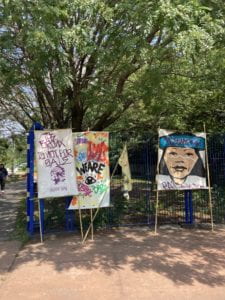 Image of posters carried in the Fish Parade