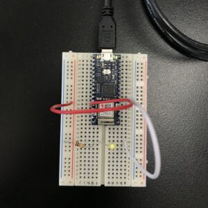 connect LED light with to a 5V pin on Arduino Nano