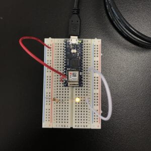 connect LED light with to a V-in pin on Arduino Nano