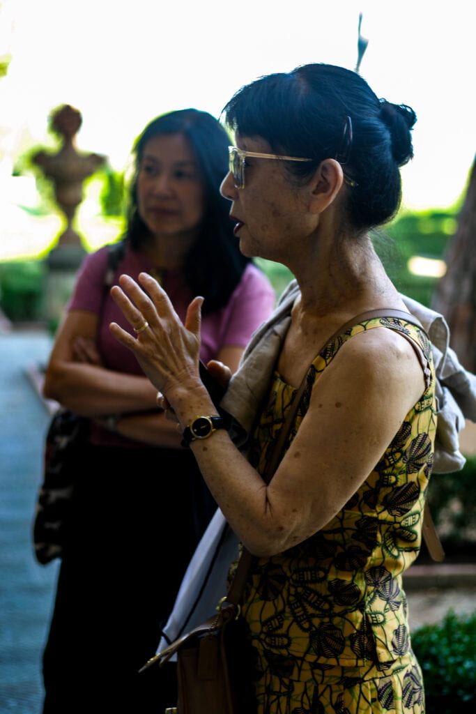 Ikuko talks with her hands.