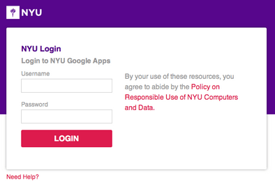 Screenshot showing spoofed NYU login prompt