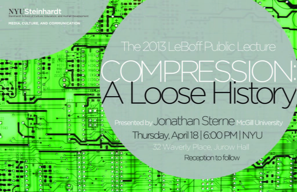 The 2013 LeBoff Public Lecture with Jonathan Sterne