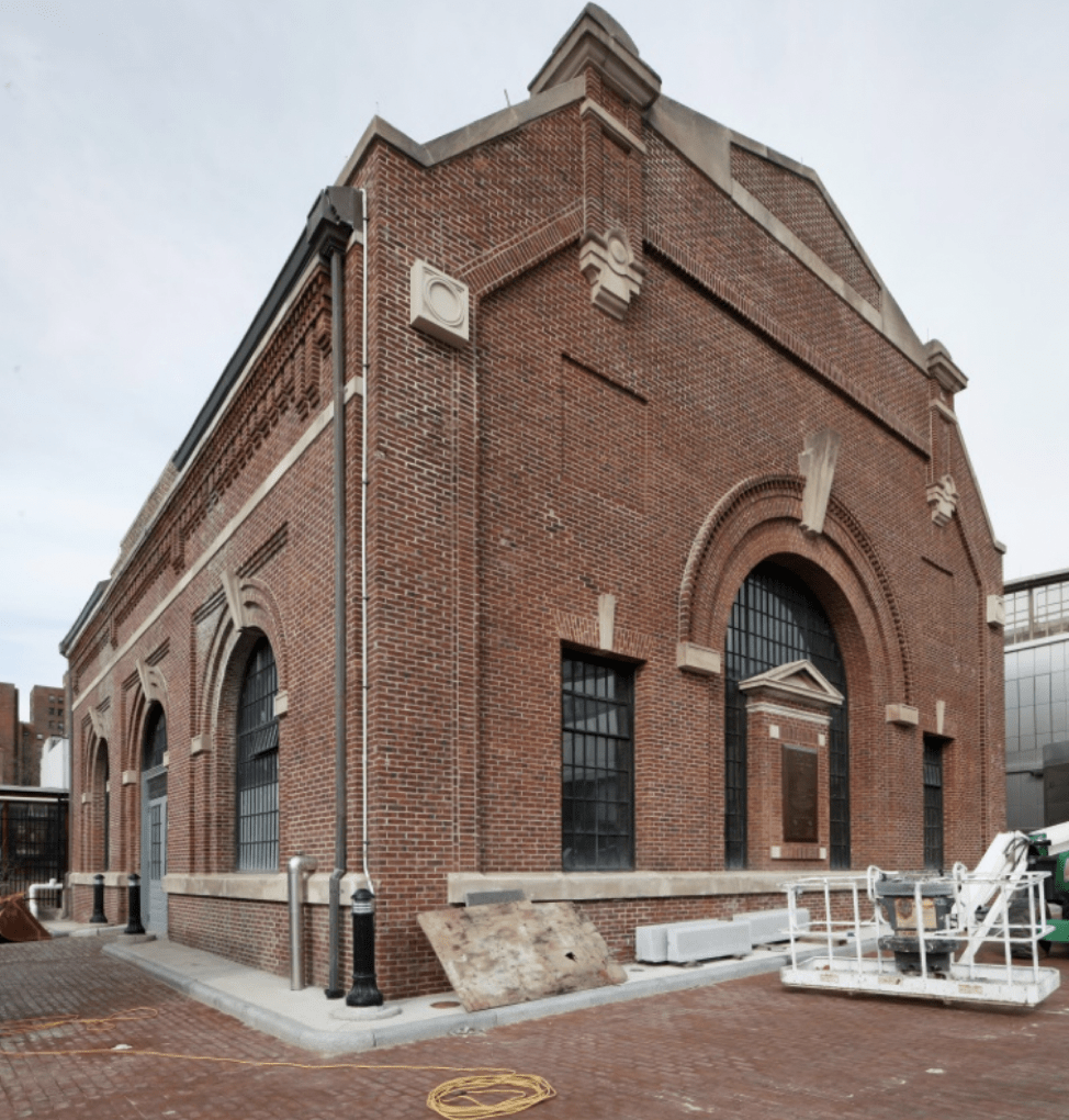 Exterior view of Gowanus Flushing Tunnel Pumping Station. Credit: Sarah Moses via Landmarks Preservation Commission