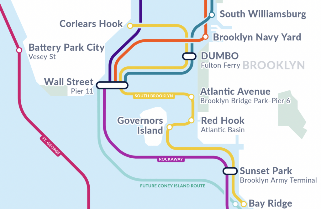 A map of ferry routes