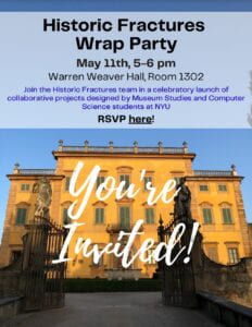 Invitation for wrap event featuring a photo of Villa la Pietra