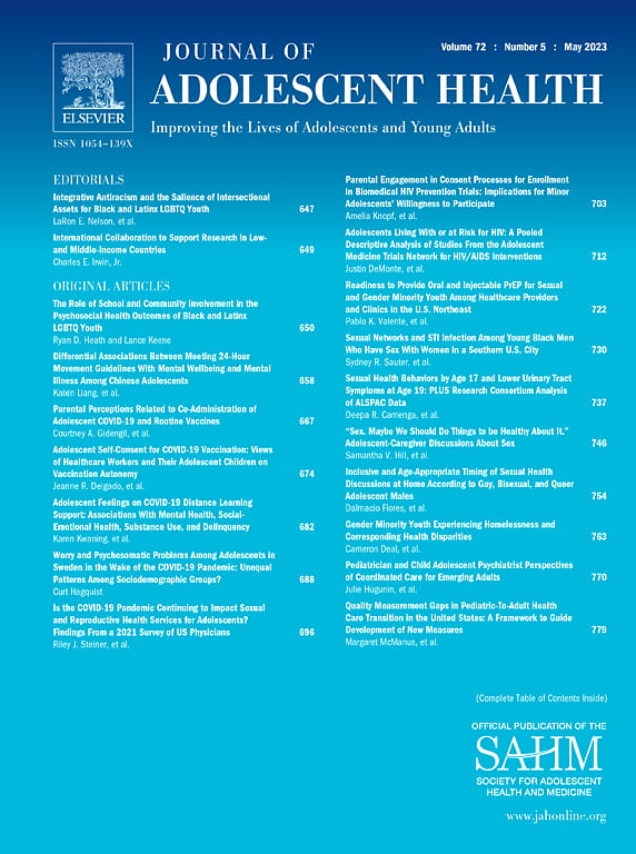 Cover of Journal of Adolescent Health