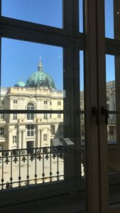 view out the window of Humboldt Forum