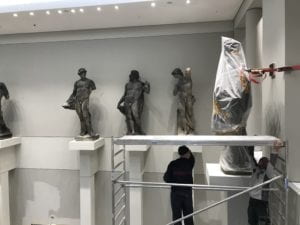 statutes being placed in Humboldt Forum