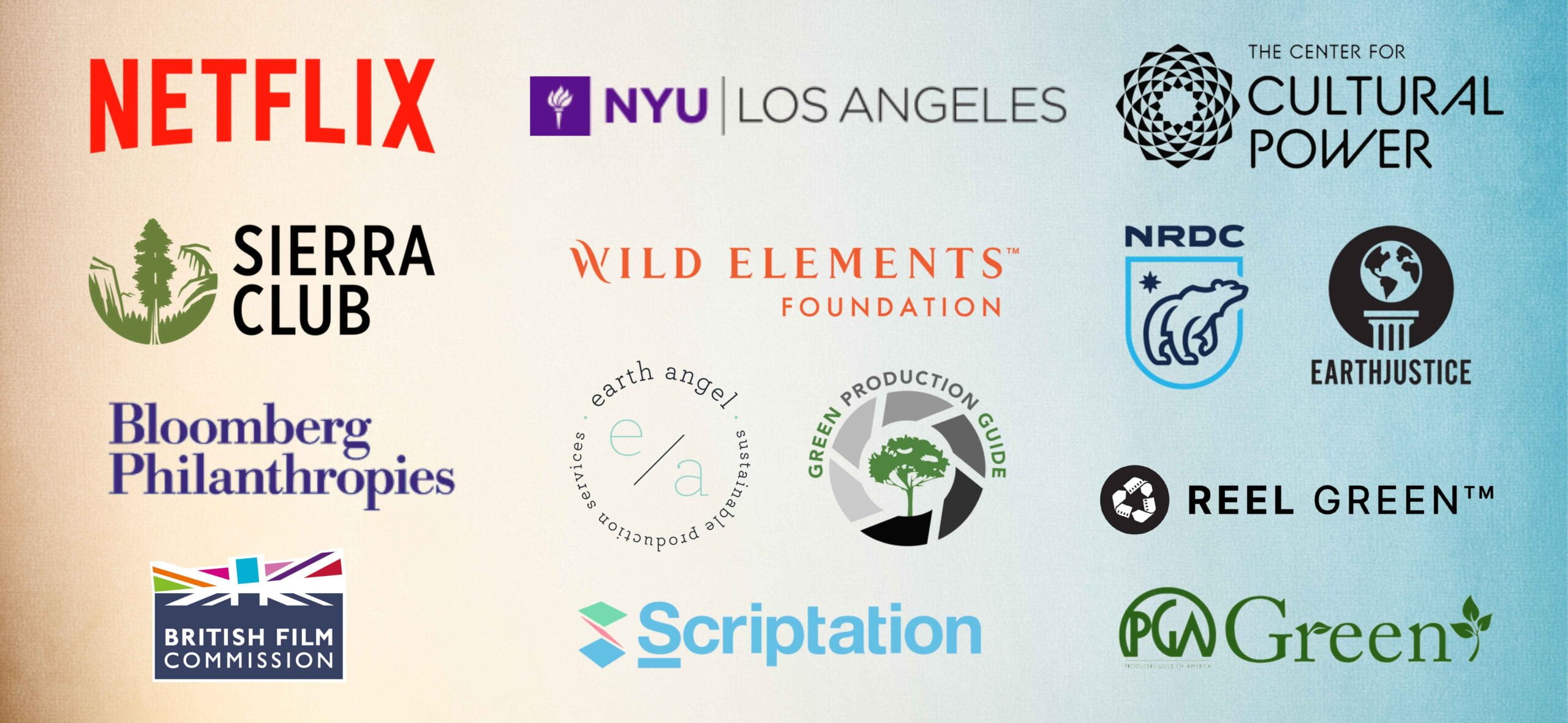 Logos of organizations that sponsored the 2021 Hollywood Climate Summit