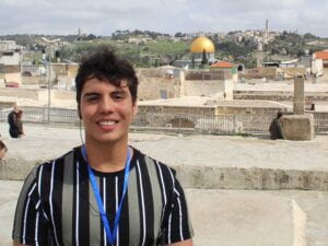 Ruben Mayorga with Jerusalem in the background