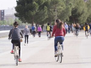 A group of cyclists