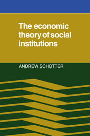 Book Image: The Economic Theory of Social Institutions