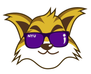 Bobcat wearing NYU sunglasses