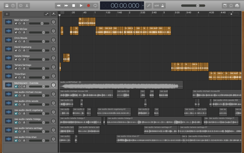 Audio editing process in Garageband