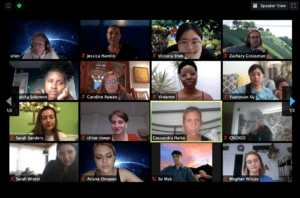 Screen shot of virtual graduation participants