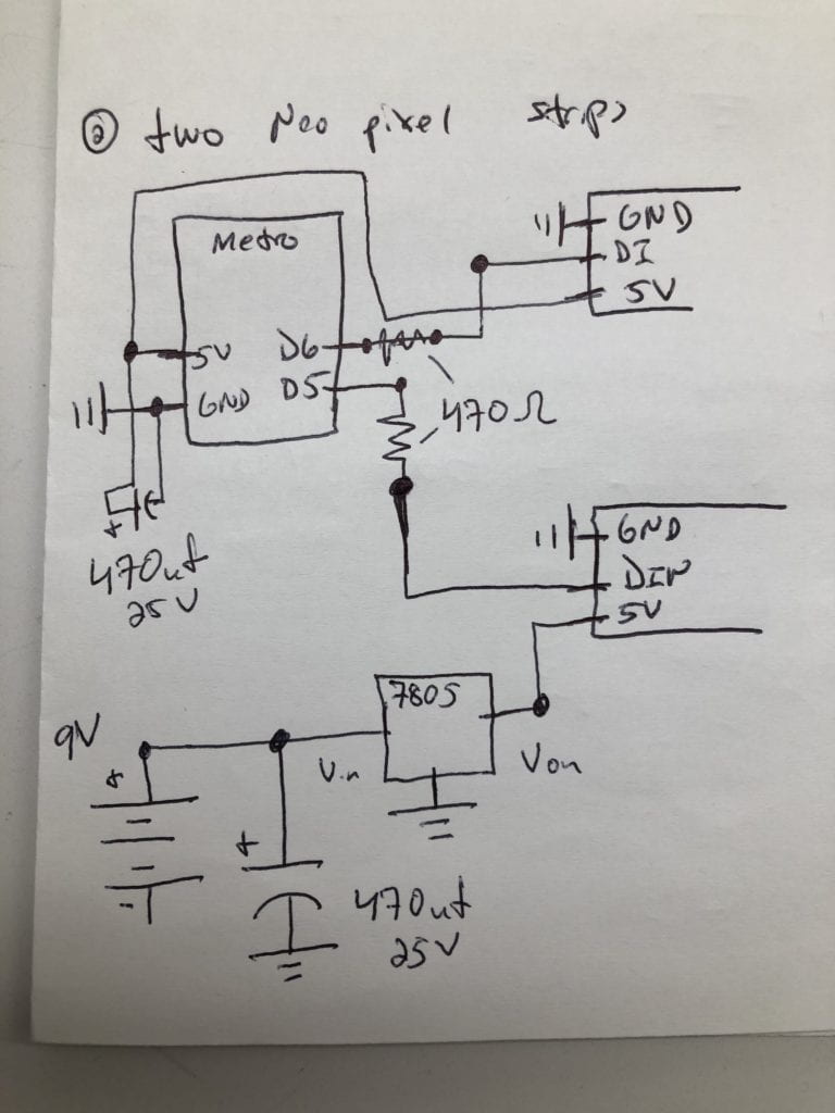 Double NeoPixel Schematic