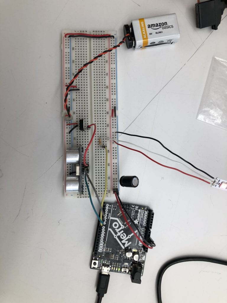 UltraSonic Ranger and NeoPixel Circuit