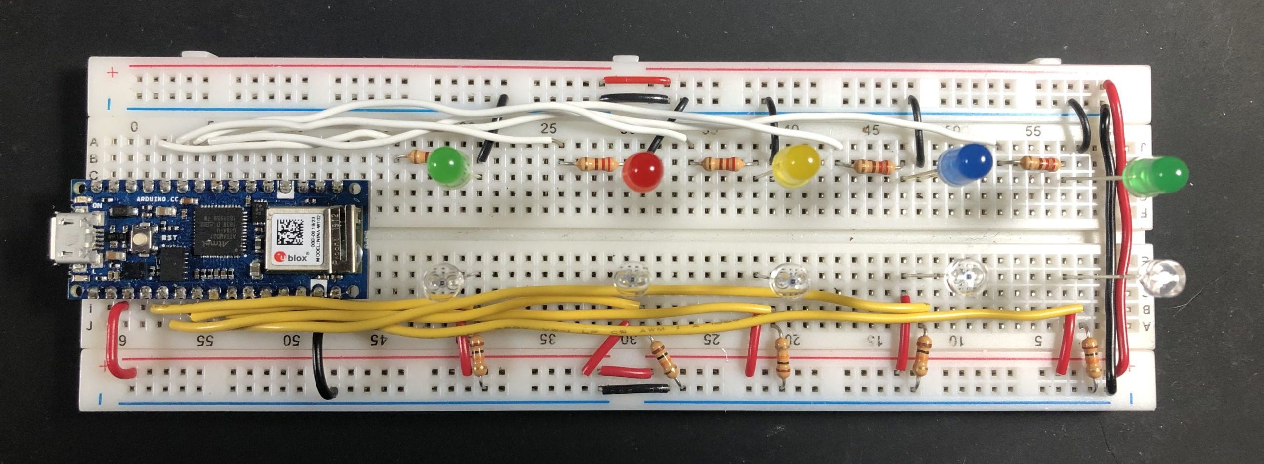 Breadboard 5 LEDS and 5 Photo Sensors