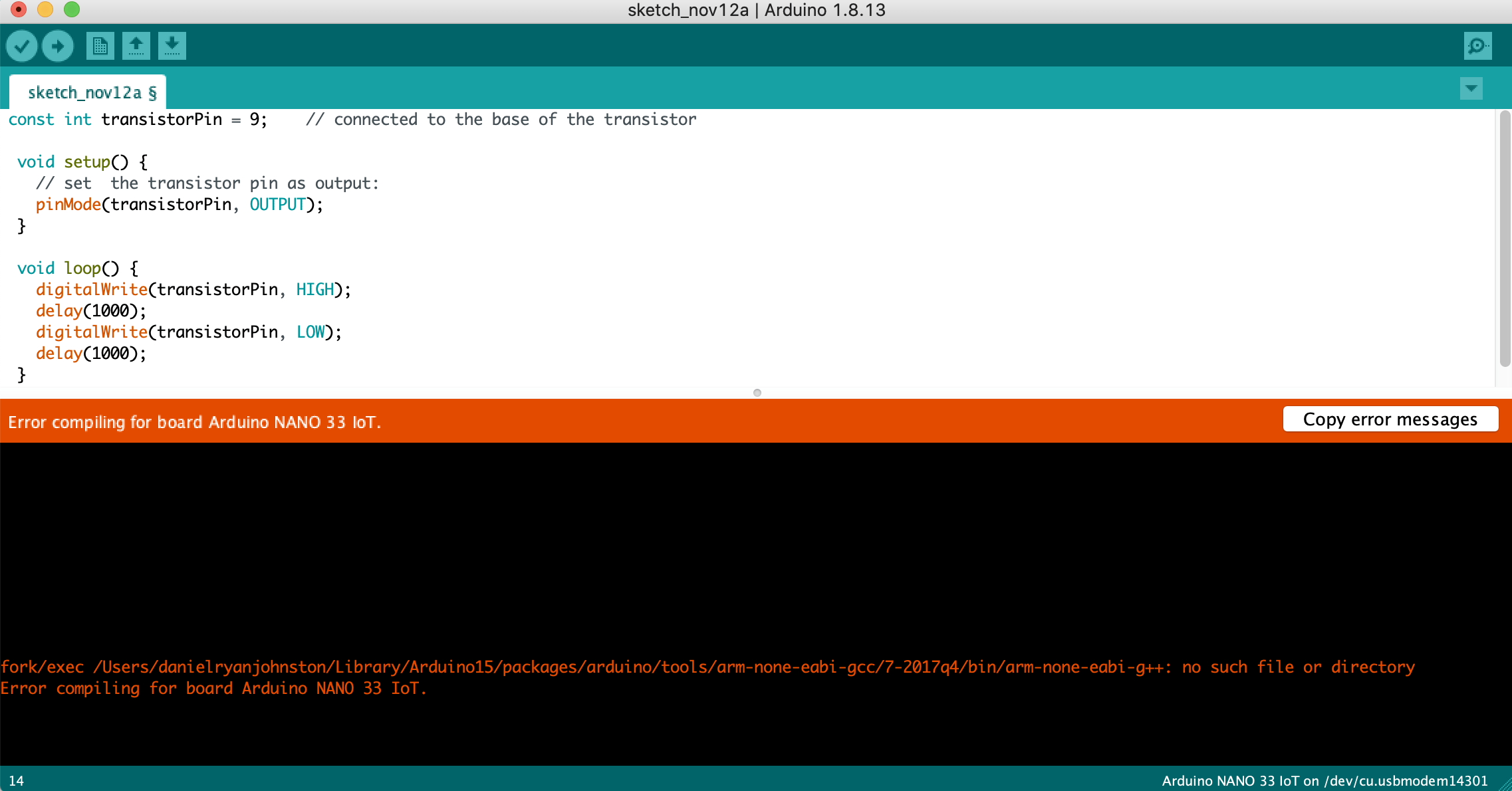 Arduino Error