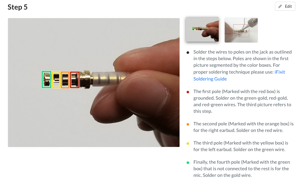 Screenshot of iFixit reference page for teardown