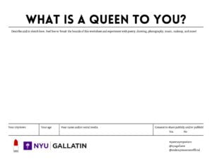 Image of "What is a Queen to you?" worksheet