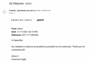 American Eagle email response