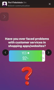 Instagram stories with the question