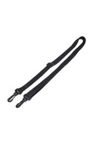 a black adjustable strap with clip on fastening