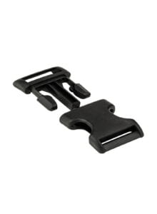 a black buckle fastening device