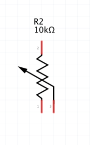 Potentiometer / variable resistor symbol