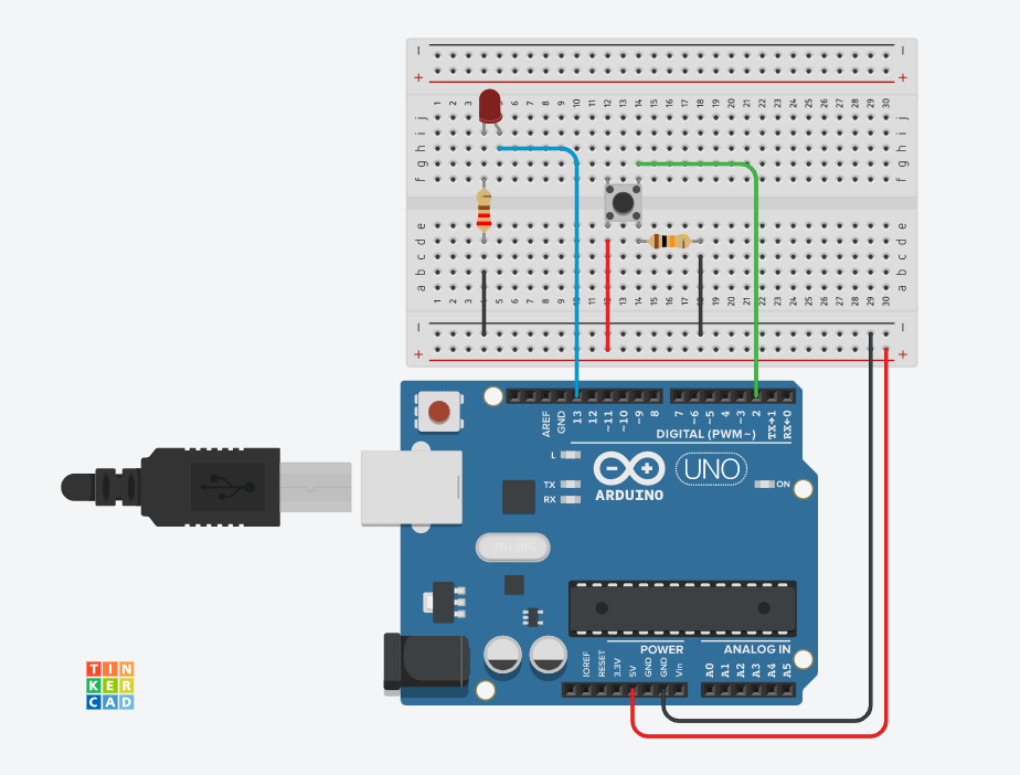 diagram of button controlling LED