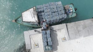 Parley's plastic collection on a ship