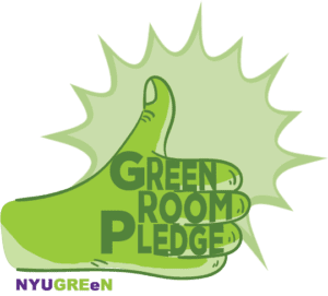 Green Room Pledge logo - green thumbs up