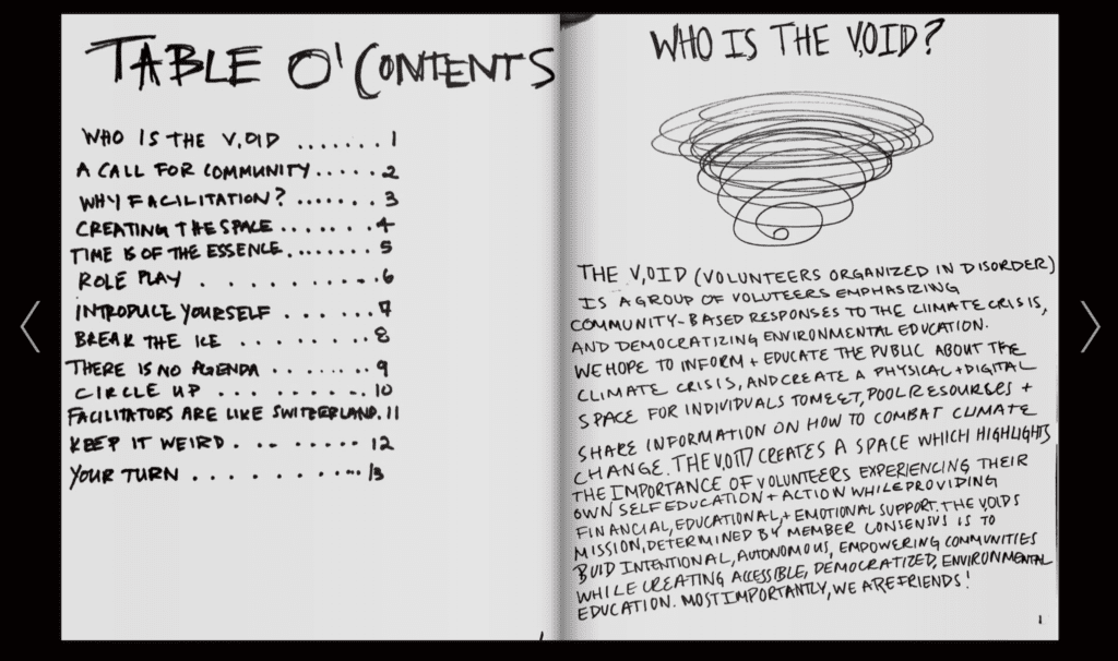 Screenshot of zine