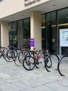 NYU Bike Rack outside Othmer Hall