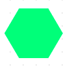 green hexagon on white background