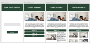 mockups for an exhibit page