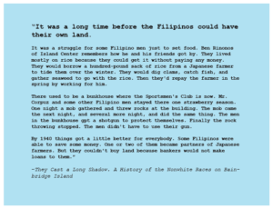 Stories of Filipinos in Bainbridge Island