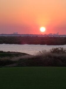 Sunset over water