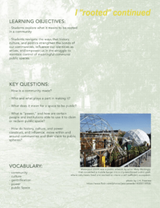 Image from a curriculum that has text and an image of a geodesic dome and garden