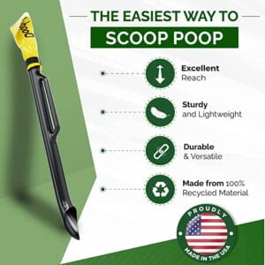 Doody Digger Pooper Scooper For Dogs & Cats – Dog Poop Scooper With Bag Attachment & 5 Pooper Scooper Bags – One-Handed Slide Scoop Dog Poop Picker Upper – Portable Dog Poop Scoop For Lawn Or Park