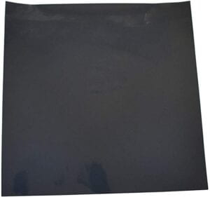 Black, rectangular, and reflective rubber sheet