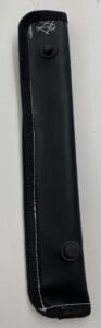 The image shows the back view of the sheath design that was repurposed using the cane bag. There two snap magnets attached to the sheath, one at the top and the other at the bottom.