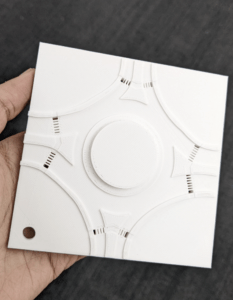 Our updated 3D roundabout model, which shows the keyhole and depression in the sidewalk.