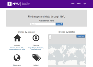 Screenshot of the NYU Spatial Data Repository landing page