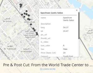 Screenshot of WTC barber shop project in StoryMaps