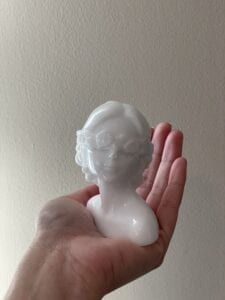 resin mold of a woman, fully cured