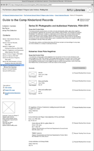 Wireframe showing functional page elements