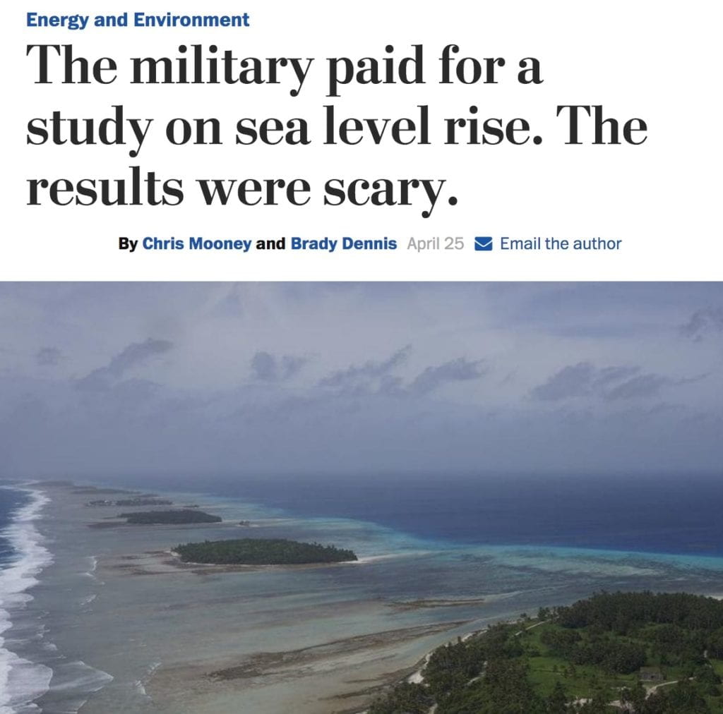 Military funded report on sea level rise report